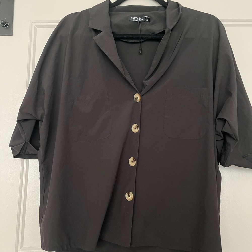 Nasty gal black relaxed shirt